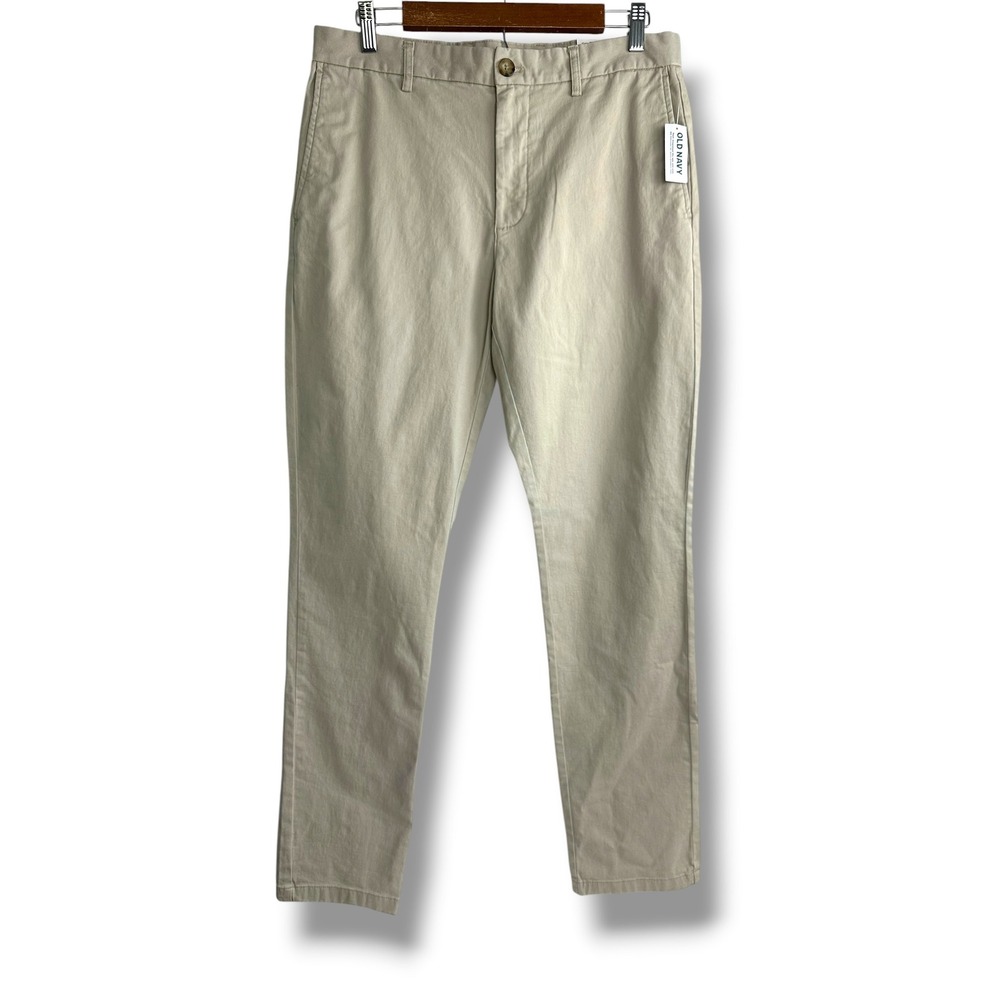 Old Navy Men Slim Built-In Flex Khaki Chino Pants 32x32 Tan New With Tags